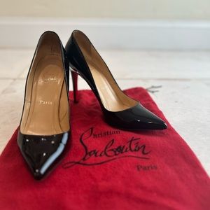 Christian Louboutin Pigalle Follies black patent leather 100mm stilettos